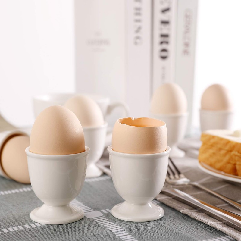 Ceramic Soft Hard Boiled Egg Cups Holder Set of 6