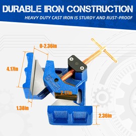 COGNATIVE 4-Inch Cast Iron Welders Angle Clamp, Heavy Duty Right Angle 90 Degrees Welding Clamps for Woodworking Corner Miter Clamp