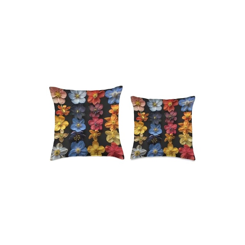 Epimedium Flower Pattern Graphic Throw Pillow