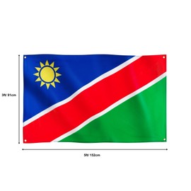 Runesol Namibia Flag, 91x152cm, 3ft x 5ft, Namibian National Flag, 4 Grommets, Eyelet In Every Corner, Premium Flags, Inside, Outside, Vivid Colours, Cassinga Day