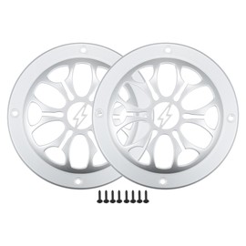 A ABSOPRO 3" Car Speaker Grille Cover Round with Screws Silver Tone - Pack of 2
