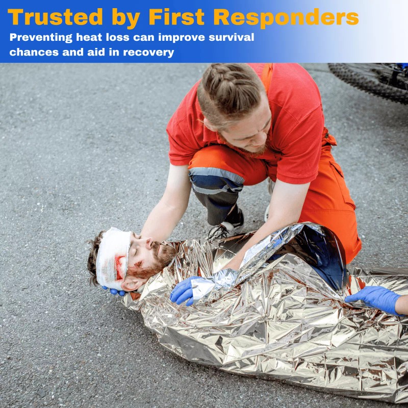 Frontline 4 Pack Emergency Mylar Blankets Thermal Rescue Blanket Survival