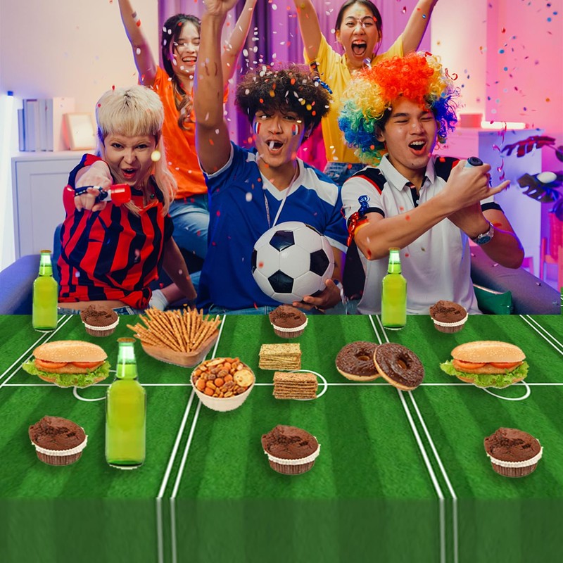 Moitkptt Football Tablecloth, Football Birthday Party Plastic Table Cover Football