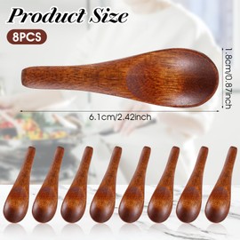 JJUNW 8 Pcs Handmade Tiny Wooden Spoons, 2.4in Tiny Spoons for Spices, Mini Wooden Spoons for Sauces Sugar Salt Dips Spices Honey Mustard Cooking (8)