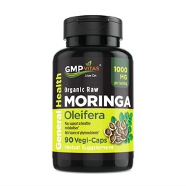 GMP Vitas Organic Moringa Capsules. Moringa Leaf. Energy, Metabolism, & Immune Support. 60ct. 1000mg Caps