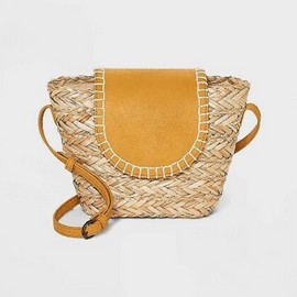 Universal Thread Straw Crossbody Bag - Universal Thread Mustard