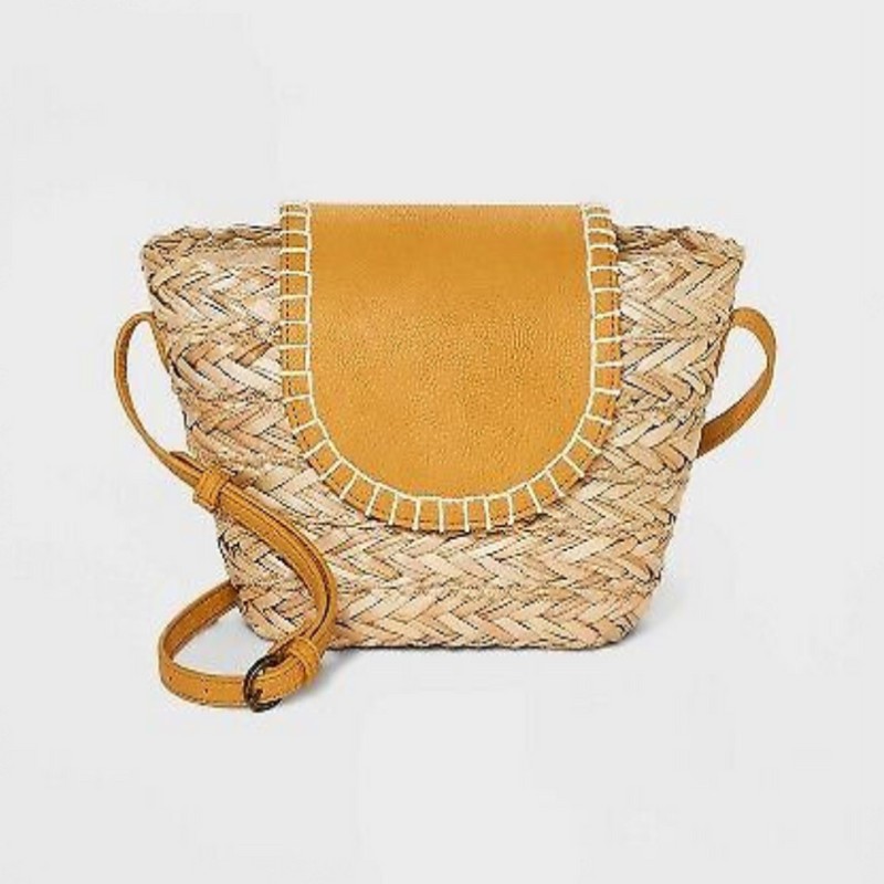 Universal Thread Straw Crossbody Bag - Universal Thread Mustard