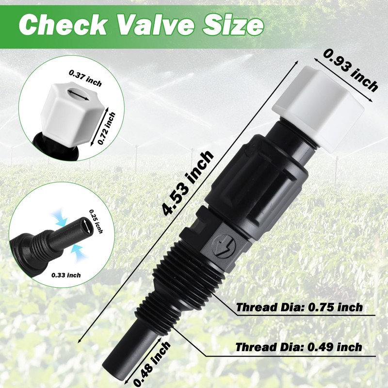 3/8-Inch UCINJ38 Injection Check Valve Replacement Compatible with Stenner Pumps