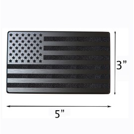 Magnet American Black Flag Reflective Auto Decal for Cars Trucks, 2pcs Forward and Reverse Set (5"x3", Black)