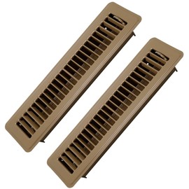 Howeall 2 Pack Floor Register 2" x 12" Inch Heavy Duty Floor Vents, Metal Heat Air Vent Covers Rust Proof Finish Floor Vent Covers for Home Heater Floor Registers Grilles & Vents (Brown)