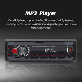 Feiniao Reproductor de MP3 para automóvil, Reproductor Estereo para Automovil, Receptor estéreo BT Radio FM Soporte de Llamadas con Manos Libres Carga USB U-Disk/Tarjeta TF/AUX-IN Asistencia de Voz