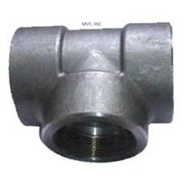Unbranded 3/4" 3000# Socket-Weld Tee ASTM A105 Forged Steel Pipe