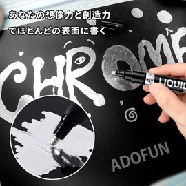 ADOFUN Chrome Plated Marker Pen Silver Plated Repair Pen DIY Highlighter Pen Waterproof Chrome Marker Anti-Fade Gloss Metal Marker Pack of 2 2.0mm 1.0mm Arts and Crafts