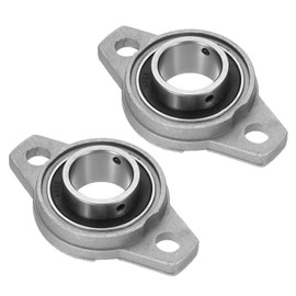 PATIKIL Pillow Block Bearing 1-3/16" / 30mm Bore, 2 Pcs Zinc Alloy Steel Mounted Flange Pillow Block Self Alignment Insert Bearings Bore Ball Housing for Machinery Power Agriculture