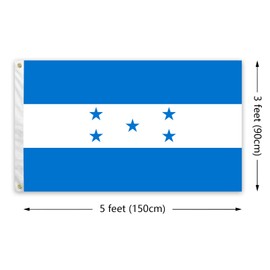 Honduras Flag 3x5 Ft with Brass Grommets and Double Stitched Flag Vibrant Colors for Indoor Outdoor Party Decorations Bar Garden Street Decoration