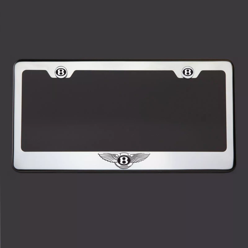 KA T304 Chrome Bentley Logo Black Letter Laser Etched Engraved