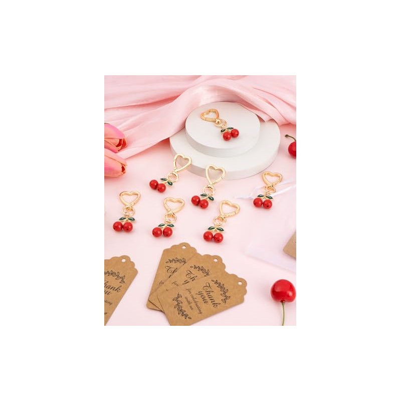 8PCS Cherry Keychain Set - Cute Decorative Bag Accessories