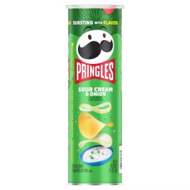 Pringles Potato Crisps, Sour Cream & Onion, 5.57 oz Kosher Bursting with flavor
