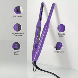 KIPOZI 3/10" Small Pencil Flat Iron Curling Straightener for Short Hair Pixie Cut Bangs