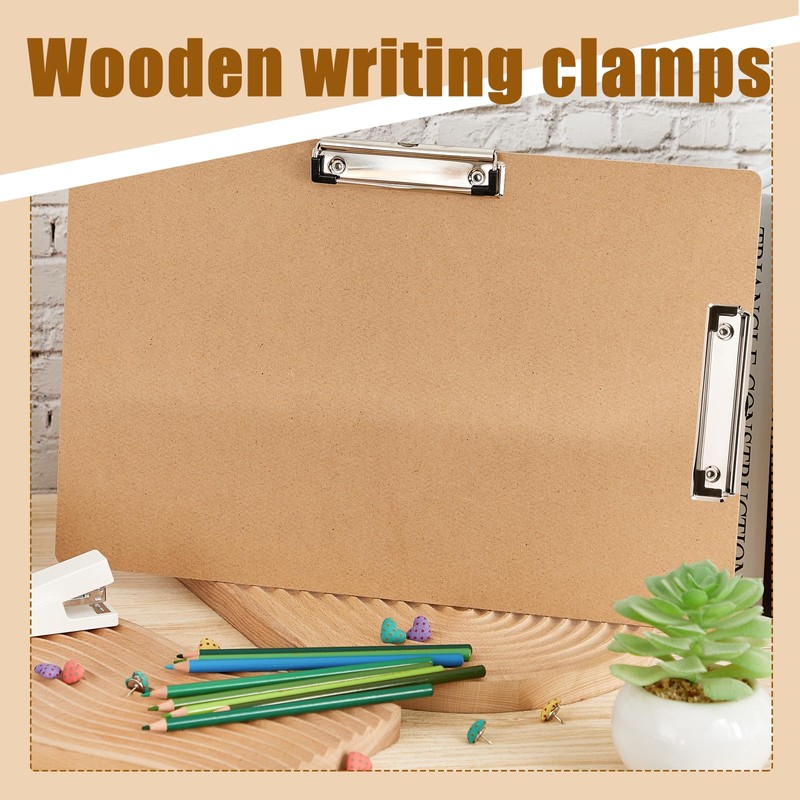 Henoyso 11x17 Clipboard Wooden Lap Board with Low Profile Clip