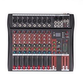FTUREPAC 8 Channel Bluetooth Live Studio Audio Mixer Power Mixing Console Board with USB,Multifunctional Mixer Accurate Vocal Adjustment With Three-band Equalizer