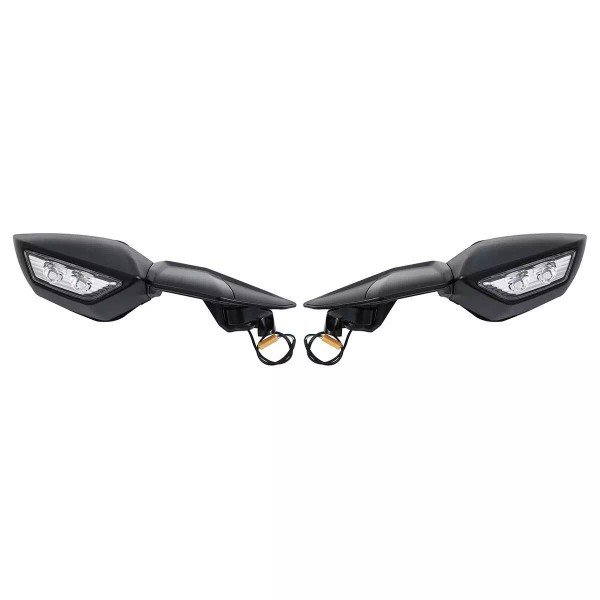 TCMT Rear View Mirrors LED Turn Signal Fit For Kawasaki
