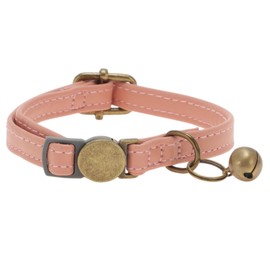 RENEWREVITAL Cat Collar, Adjustable Breakaway Feature, PU Cat Collar Breakaway with Bell, Pink