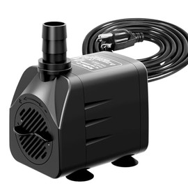 Knifel Bomba sumergible de 400 GPH (1500L/H, 25W), bomba de fuente ultra silenciosa con 6.5 pies de elevación, bomba de estanque para pecera, estanque, acuario, estatua, hidropónica
