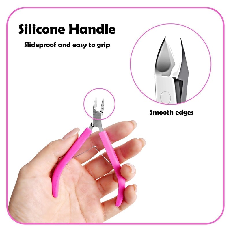 Criyar Rose-Color 1PC Fine Edge Cuticle Trimmer & Nippers, Nail