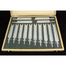 Premium 14 Piece Tuning Fork Set in Wood Box and Mallet A=426.6