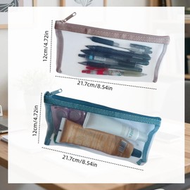 POFUIERKN 10 PCS Clear Pouches with Zipper 8.5" X 4.7" Small Clear Makeup Bag, Pencil Bags for Travel Purse Lipstick Earphone Pouch Storage For Cosmetics Jewelry, 5 Colors