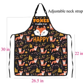 ENSIANTH Fox Aprons Foxes Gifts for Animals Lovers Fox Spirit Animal Gift Cooking Kitchen BBQ Chef BBQ Apron with Pocket (25617 Fox Apron)