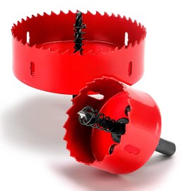 90 mm Bi-Metal Hole Saw with Arbor and Pilot Bit, HSS & Heavy Duty Steel Design, Hole Cutter for Wood, Metal & More