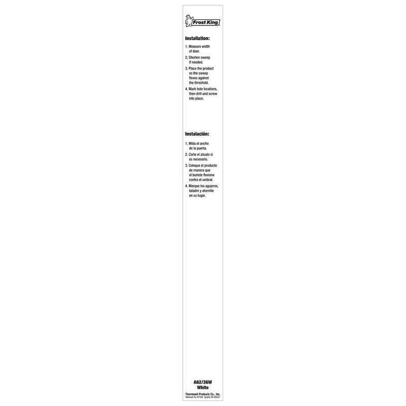 Frost King A62/36WH Premium Extra Wide Aluminum and Vinyl Door