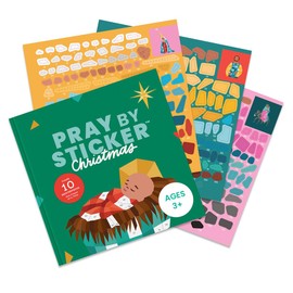 PRAY BY STICKER Christmas Book - 10 Pages Christian Christmas Book - Create Artwork with Paint-by-Number - 9" x 9" Christian Activity Book - Ideal Christian Gift for All Ages