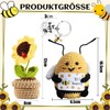 Norhogo 3 Stück Positive Geschenke, Bee Happy Glücksbringer, Niedliche Häkelbiene,