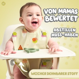 Nombear ® Sleeveless Bib for Baby - Waterproof Baby Bib 6-12 Months for Baby Guided Weaning, Sleeveless Baby Bibs, Washable Bibs, Baby Food Bibs, yellow