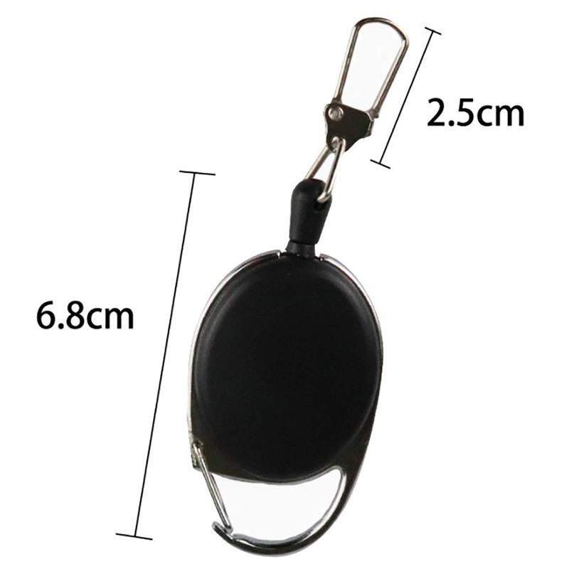 CHROME CRANE Men's Wire Telescopic Key Ring Charm Keychain Black