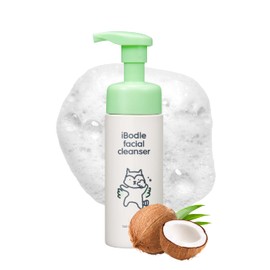 iBodle Korean Low-Irritant Facial Foaming Cleanser, Gentle, Tear-Free Face Wash with Coconut Surfactant Removes Impurities & Hydrates Sensitive Skin, for Kids to Adults, 4.73 fl oz