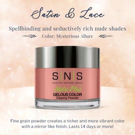 SNS Nail Dip Powder Gelous Color Dipping Powder - Mysterious Allure (Natural/Nudes, Pale Beige), SL20 - Long-Lasting Acrylic Nail Color & Polish Lasts 14 Days - Low-Odor, No UV Lamp Required, 1 Oz