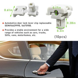 KANDUJIMU 10 PCS Car Door Lock Rod Clips, Tailgate Handle Rod Retainers Fit 5/32" Rod, Door Lock Latch Clips Replace OEM 16629990 16675980, Tailgate Lock Clips for F150 F250 F350