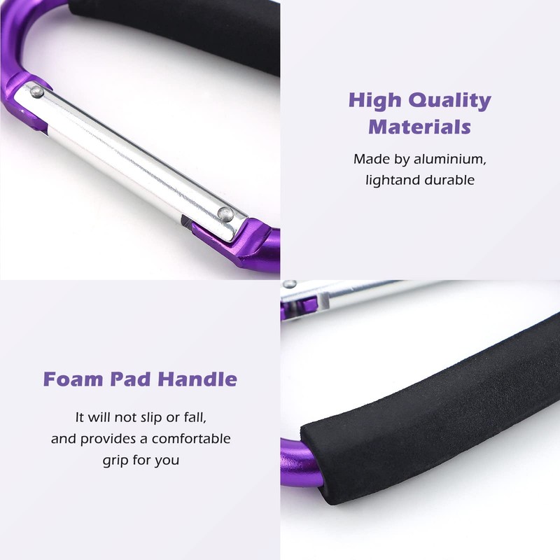 JIALEEY Strong Large Durable Buggy Carabiner Stroller Hooks Mummy Clip