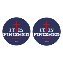 Kerusso Automobile Cup Holder Accessory Decorative Car Coaster Standard 2.65 Inch Absorbent Ceramic It is Finished Cross Set of 2