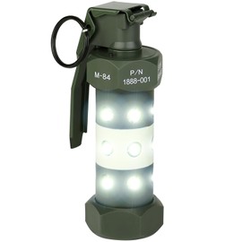 Disratw M84 Airsoft Flashbang Grenade Toy Plastic CS Hand Grenade Model Outdoor Camping Emergency Light Tactical Gear Accessories for Army Fans Cosplay Props CS Game (with Flashing Light)