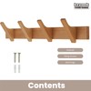 Keypak Wooden Wall Mounted Coat Rack 4 Hook 46cm Slimline