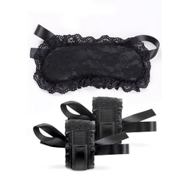 Lace Silk Mask Soft Eye Mask Comfortable Accessories Night Blindfold for Men and Women Handcuffs for Grownups