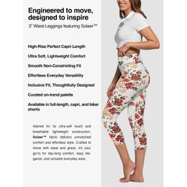 Conceited Capri Leggings for Women - High Waisted - Soft - Casual - Garden Party - One Size