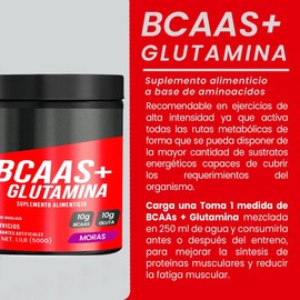 Bcaas  Glutamina Aminoácidos Psn 500g Sabores Moras