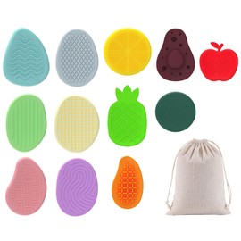 GWAWG 12Pcs Sensory Fidget Toys, Worry Stones for Kids Adults, Anxiety Relief Stones for Autism, ADHD, Stress for Quiet Classroom, Office, Travel, Calming