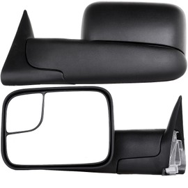 Aintier Tow Mirrors Pair suitable for 1994-2002 For Dodge For Ram/For Ram 1500 2500 3500 with Manual Adjusted No Heated No Turn Signal Light BlackTowing Mirrors